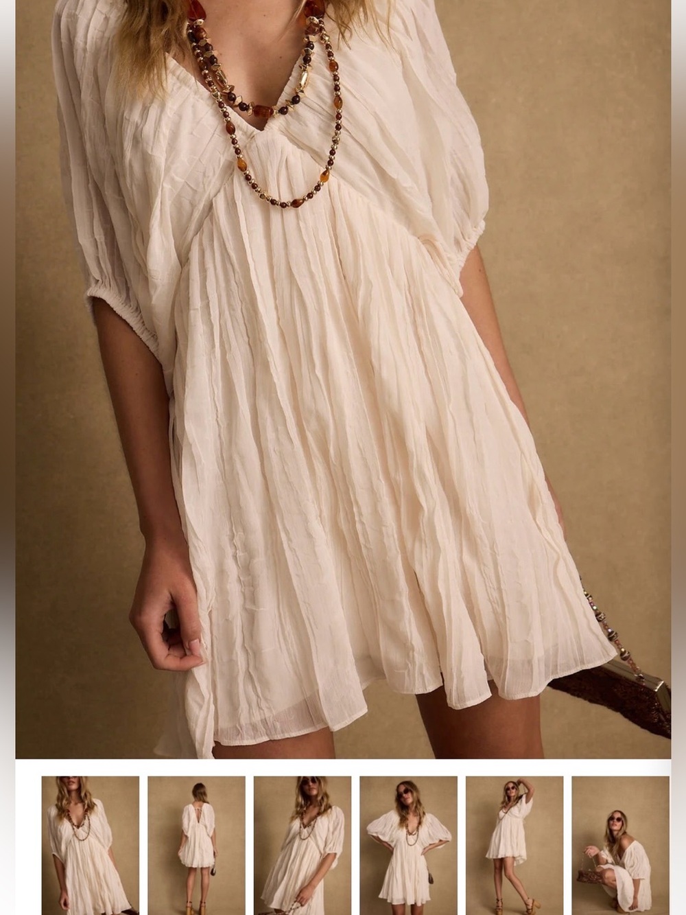 12th Tribe Nadia Ivory Mini Dress